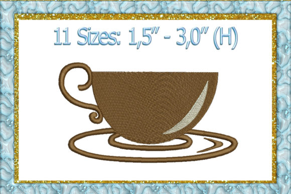 Coffee Cup Embroidery Design