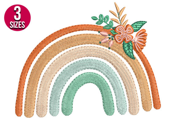 Fall Rainbow with Flowers