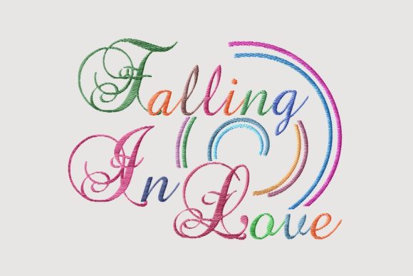 Falling in Love Rainbow Color Lettering