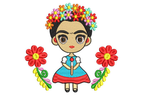 Girl Animated with Flowers
