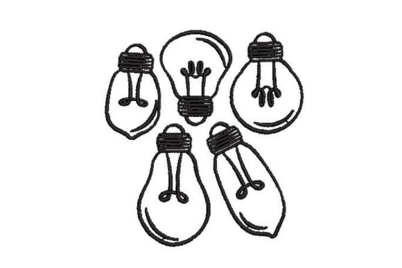 Line Art Doodle Lightbulbs