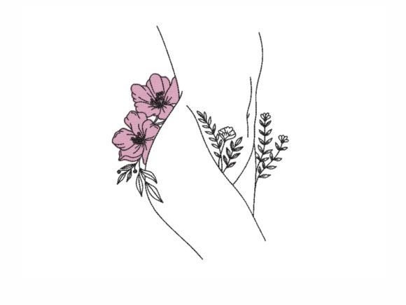 Naked Woman with Flowers