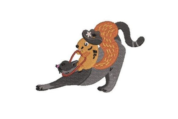 Rodeo Squirrel on a Cat