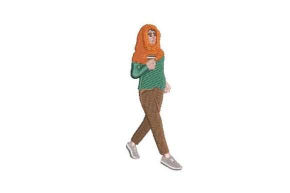 Woman Walking with Take Away Coffee